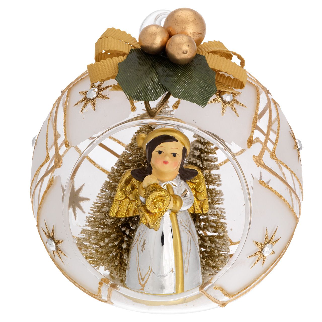SFERA D. 10 DECO ORO CON ALBERELLI E FIOCCO - ANGELO CAMPANELLA